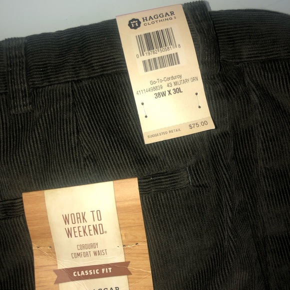 MENS CORDUROY BROWN PANTS SZ. 38W X 30L NWT - Picture 6 of 14